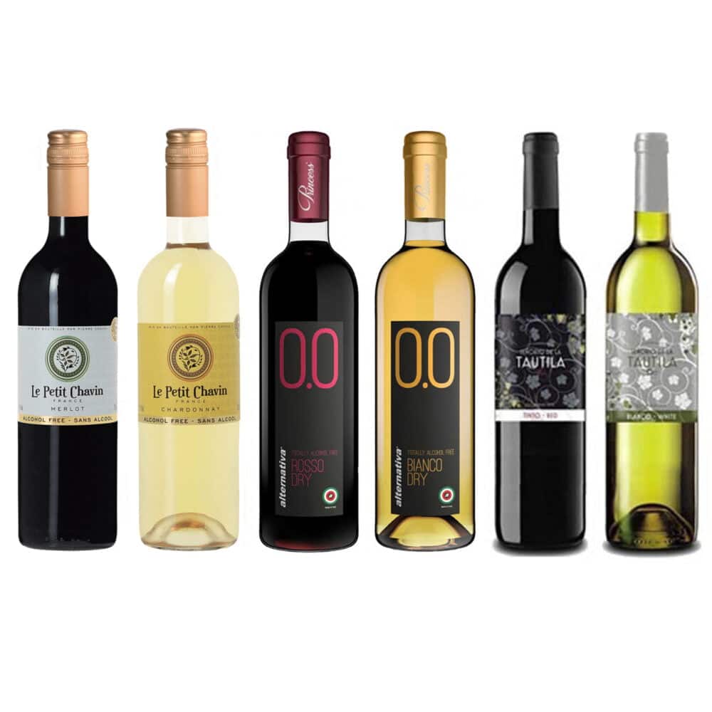 Red/White Halal Certified Sampler - Six (6) Alcohol-Free Wines 750ml Each