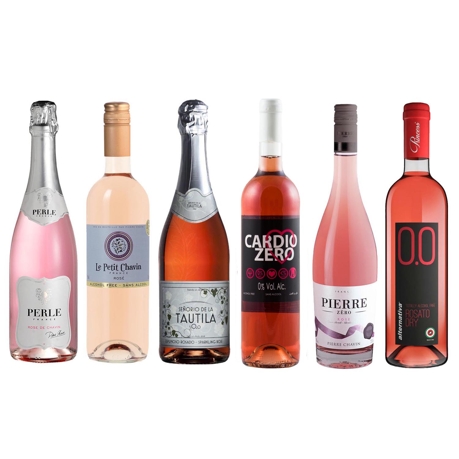 Rose Wine Sampler Six 6 Non Alcoholic Stillsparkling Rose Wines 750ml Each