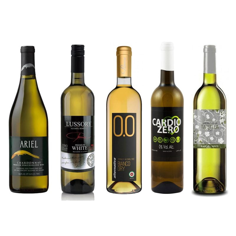 White Wine Sampler - Five (5) Non-Alcoholic White Wines 750ml Each