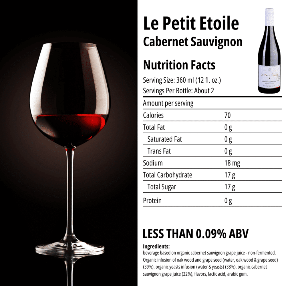 Nutrition facts for Le Petit Etoile Cabernet Sauvignon from France
