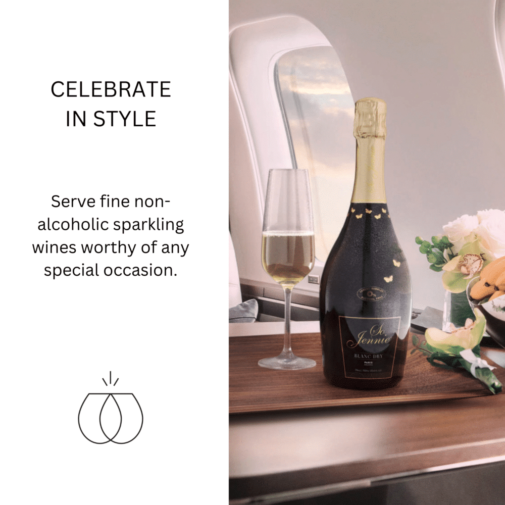 So Jennie Paris Champagne Lifestyle Image on Plane