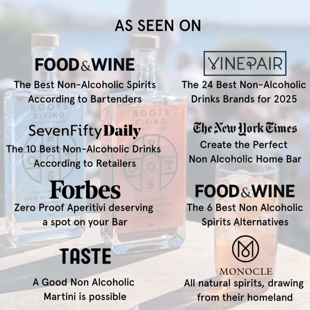 Roots Divino Aperitif Bianco featured in Food and Wine Forbes New York Times and VinePair
