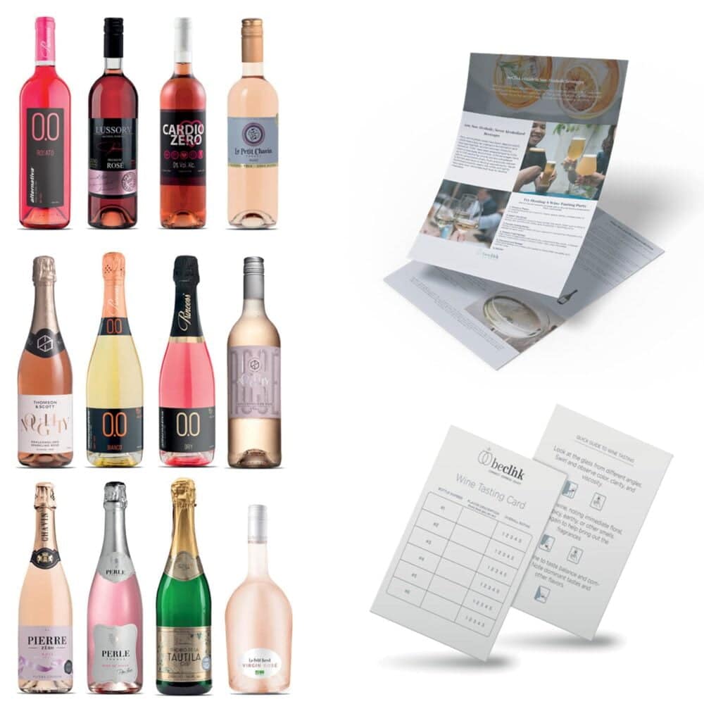 Ultimate Ten (10) Non-Alcoholic Rose, Tasting Party, Discovery Set + Two (2) Sparklings Featuring France, Italy, Spain, Germany, South Africa (750ml Each)