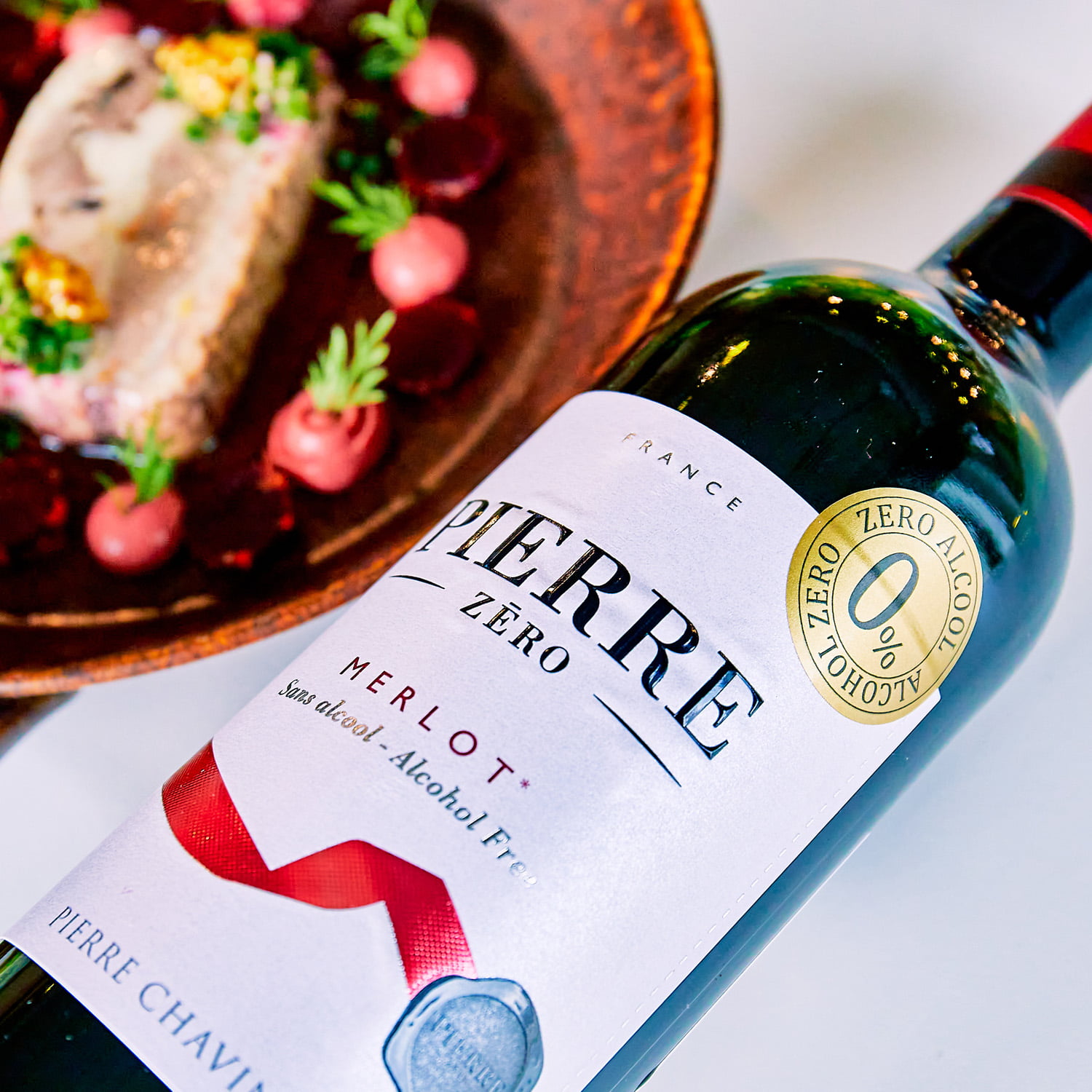 Pierre Zero Merlot Non-Alcoholic Red Wine 750ml 