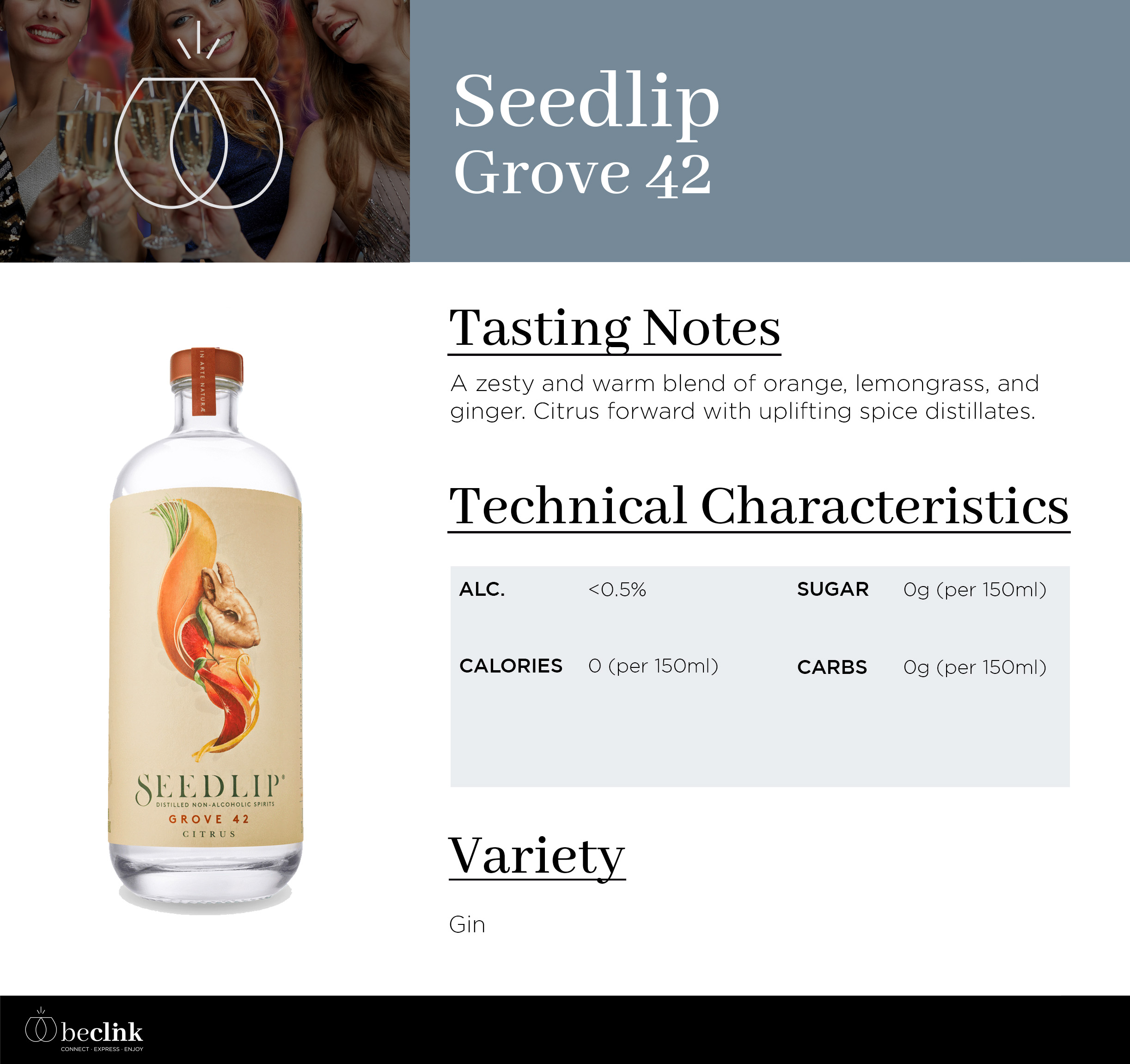 700ml Seedlip 42 Spirit Alternative Non-Alcoholic Grove