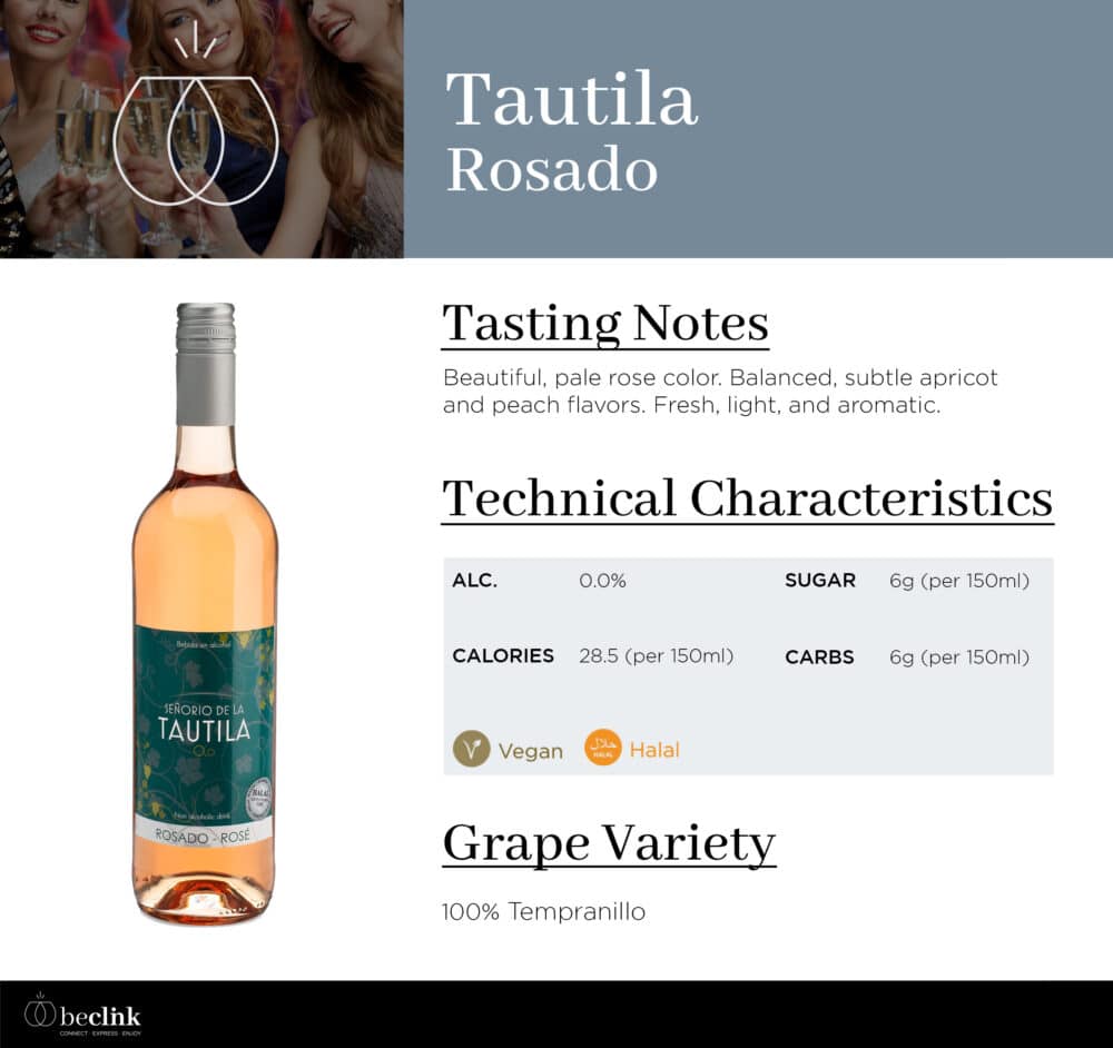 Senorio de la Tautila Rosado Non-Alcoholic Rose Wine 750ml - Image 2