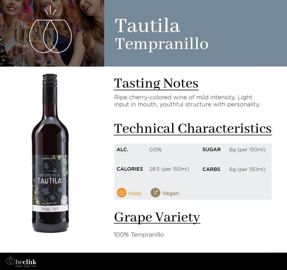 Senorio de la Tautila Tempranillo Tinto Non-Alcoholic Red Wine 750ml - Image 2