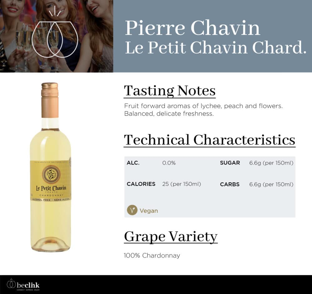 Le Petit Chavin Chardonnay Non-Alcoholic White Wine 750ml - Image 2