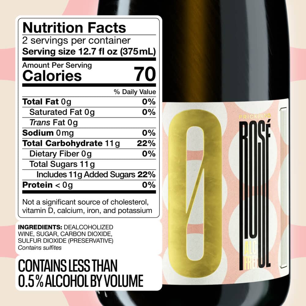 Small Bottle Non-Alcoholic Sparkling Rose Nutrition Facts