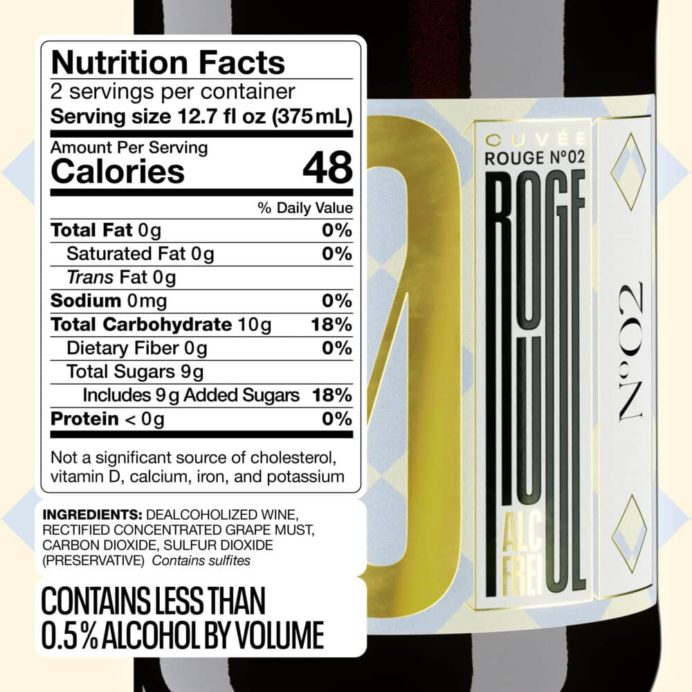 Non-Alcoholic Cuvee Rouge Nutrition Facts