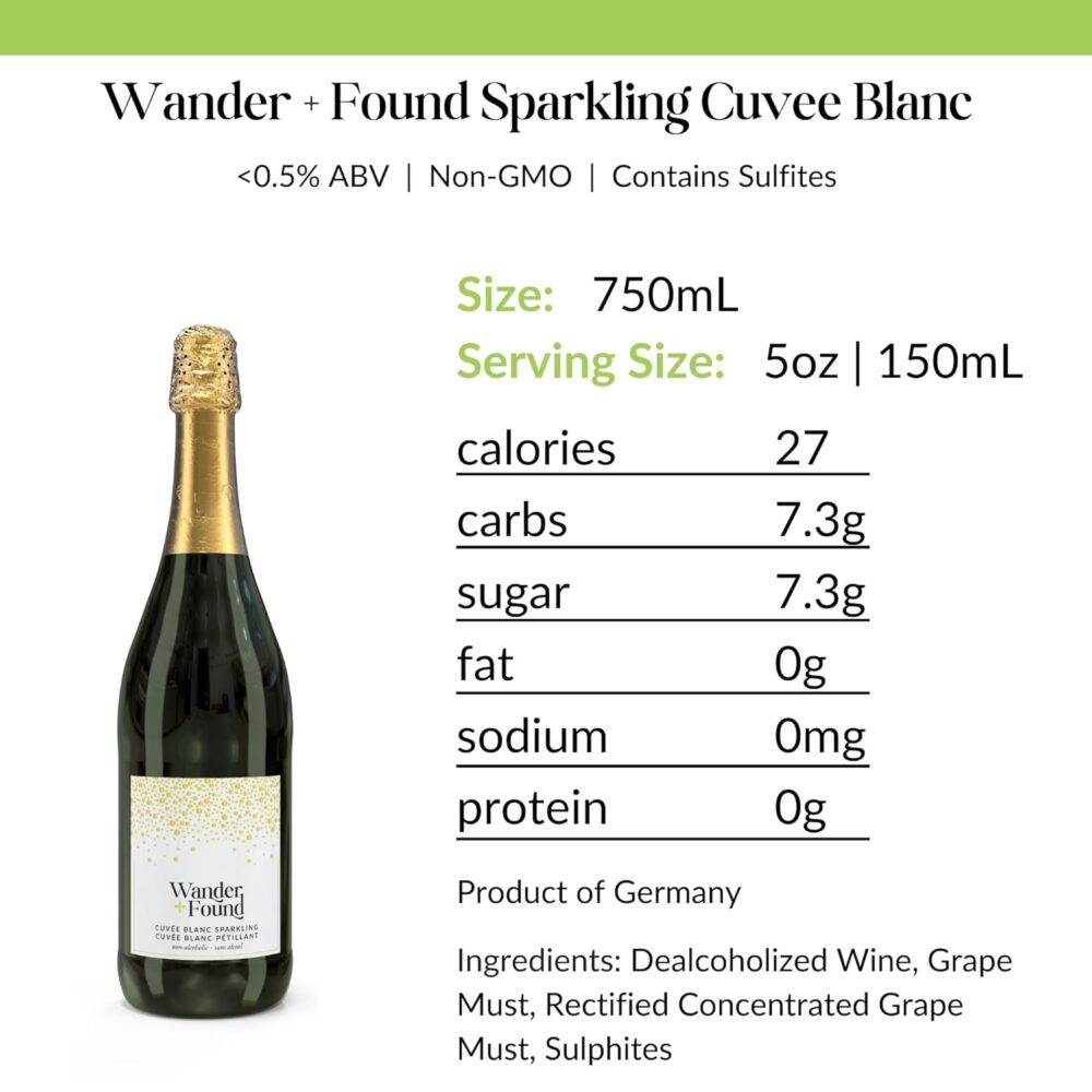 Cuvee Sparkling Non-Alcoholic Wine Nutrition Facts