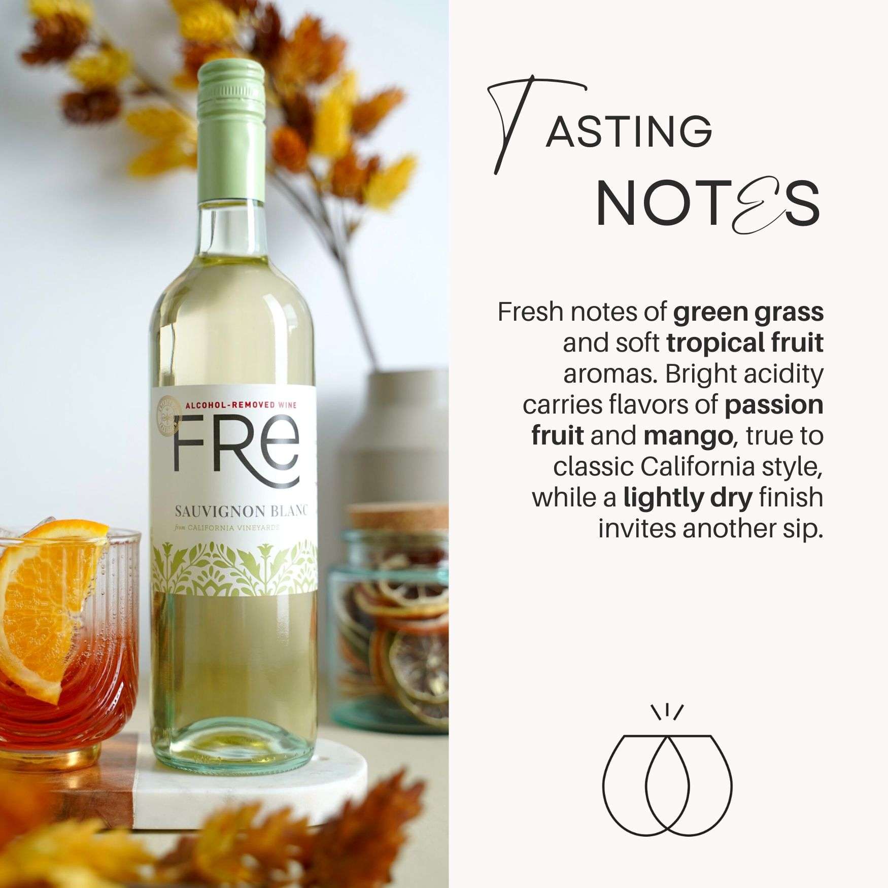 FRE Sauvignon Blanc Non-Alcoholic Wine Tasting Notes Card