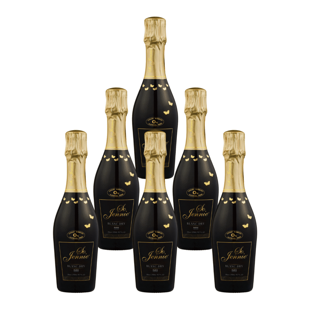 So Jennie Blanc Dry 375ml – 6 Pack Mini Non-Alcoholic Champagnes (Zero Proof)