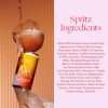 Kin Euphorics Spritz can with overflowing drink, next to detailed ingredients list in red text.