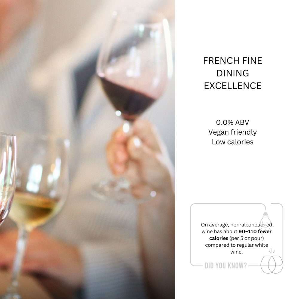 French fine dining experience with Pierre Zero Signature non alcoholic wines poured at the table